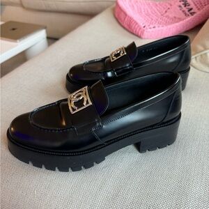 ‼️SOLD‼️ CHANEL Black and Silver Mules loafers 38.5